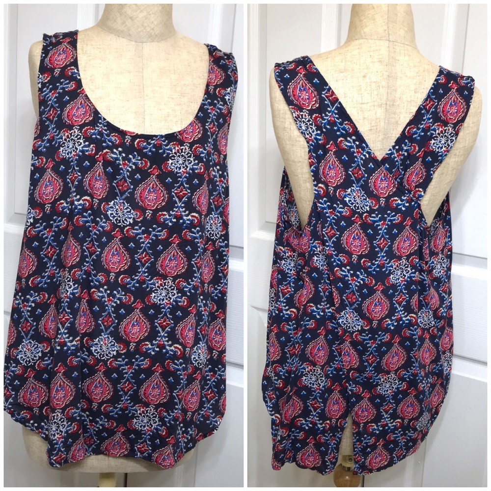 Lucky Brand Tank Top with Criss Cross Strap Detail